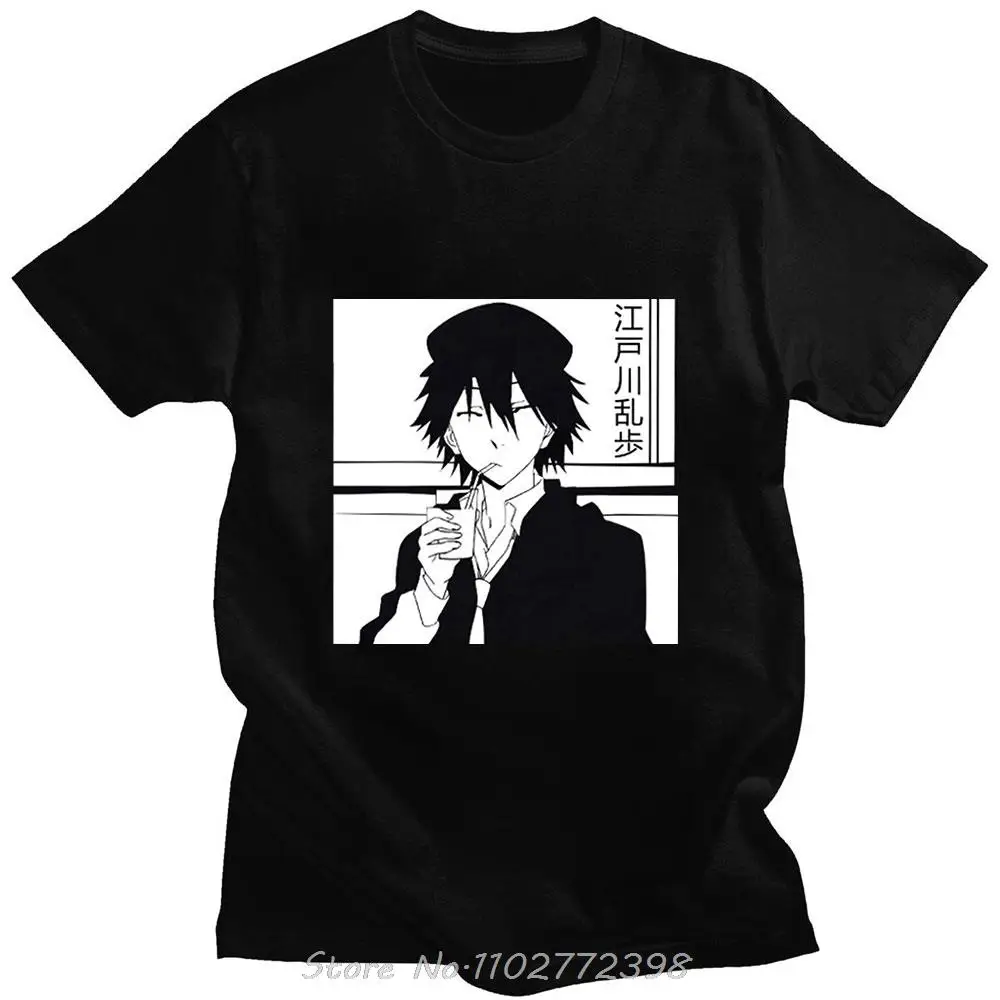 Anime Bungou Stray Dogs Edogawa Rampo Japanese Fun Tshirt Summer Cotton Casual Men T-Shirt Oversized Streetwear Tees