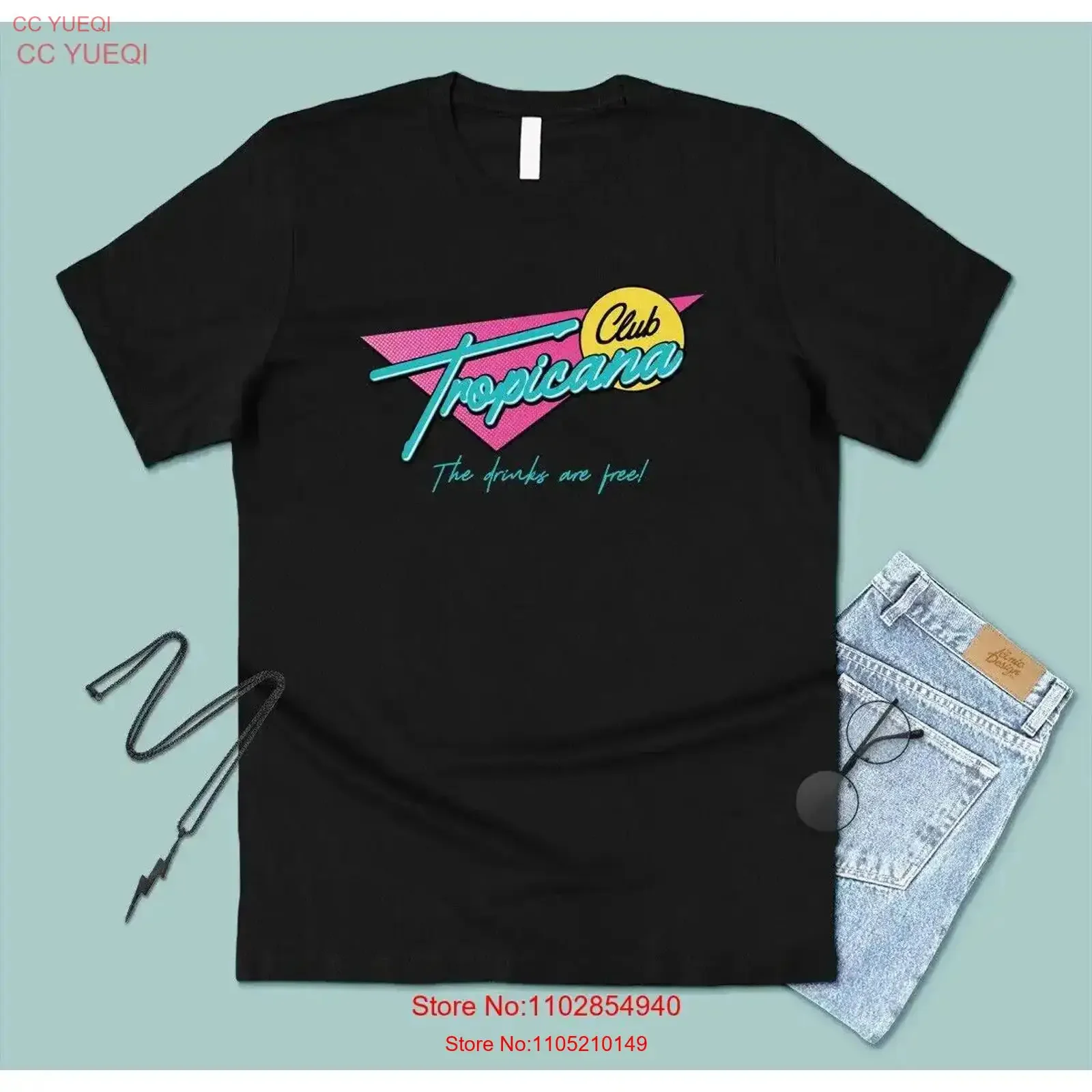 Club Tropicana T shirt Funny 80's Fancy Dress Party Retro Music George Neon vintage Washed Breathable Top For Everyday Wear