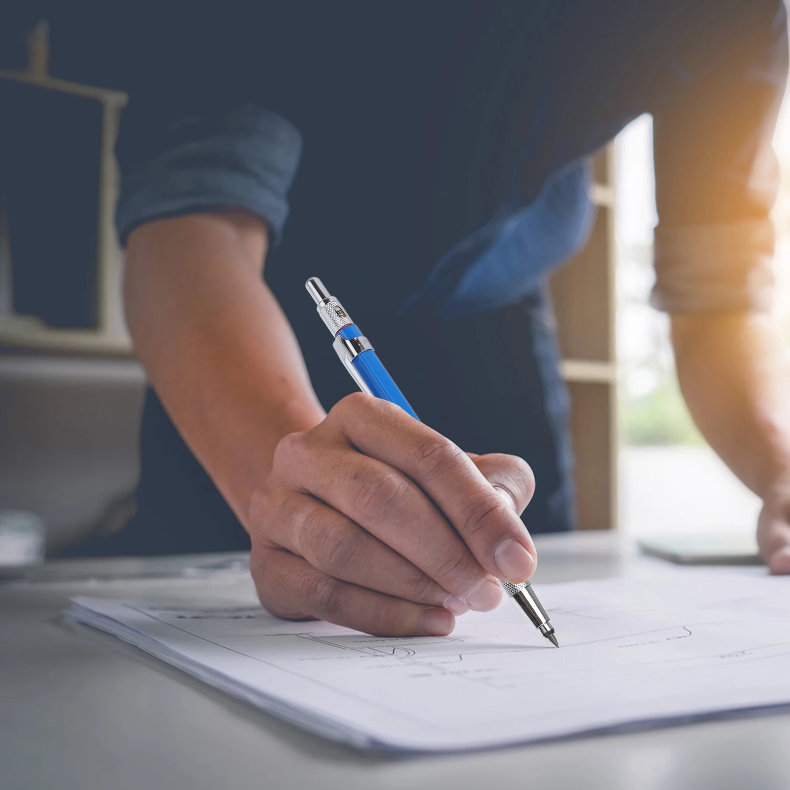 

2 set Mechanical Set Automatic Lead Pencil For Carpenters Drafting Waterproof Drawing Pencil For Woodworkers Engineers