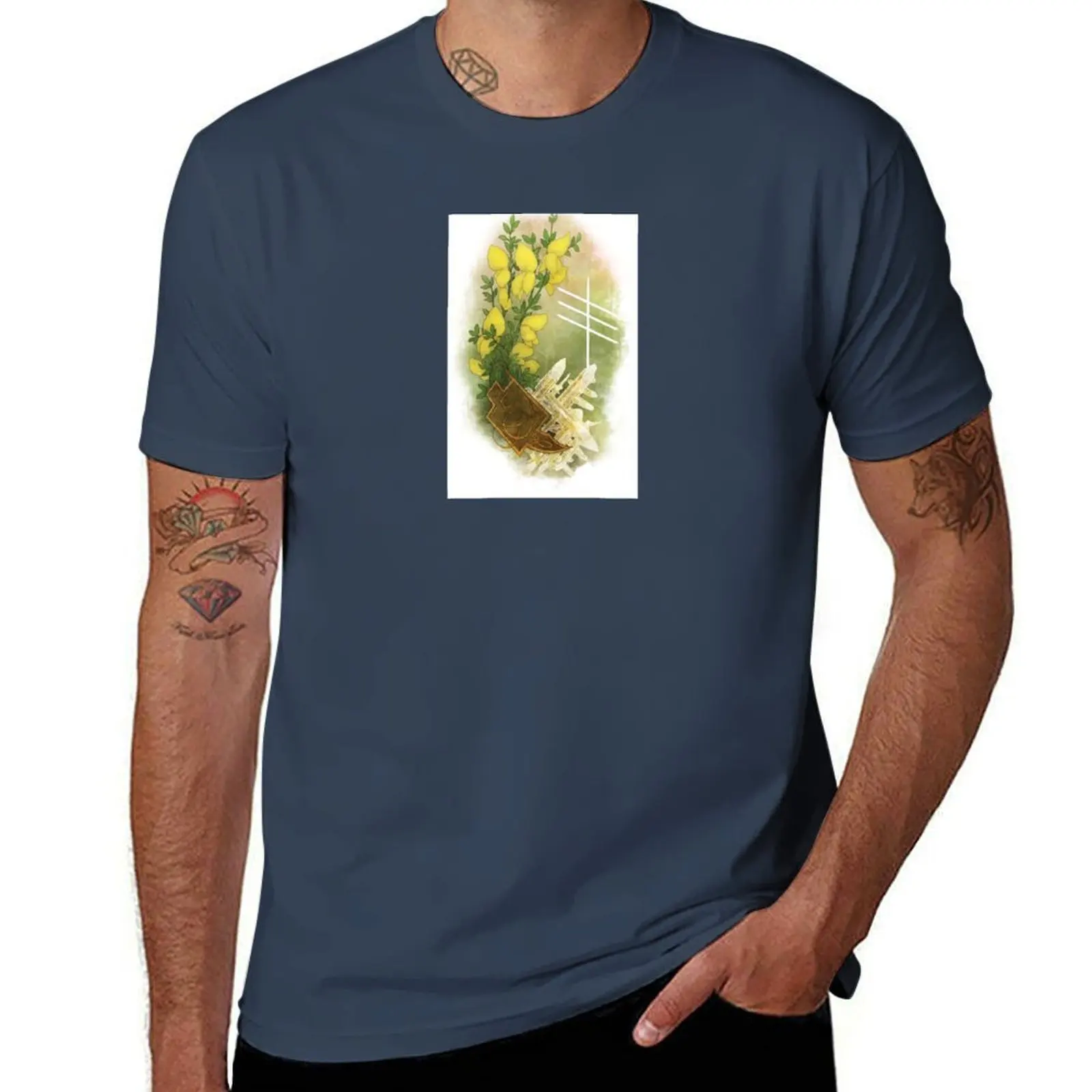 

OGHAM art - nGEADAL The Broom plant T-Shirt t shirt for man g man t shirts for men t shirts with prints T-Shirt