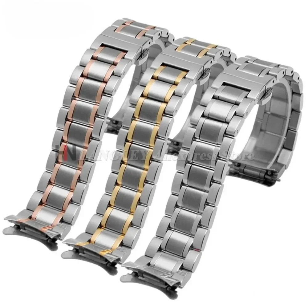 12/13/14/15/16/17/18/19/20/21/22/23/24mm Gebogenes Ende Universelles Armband Massives Edelstahl-Uhrenarmband für Tissot Schmetterlingsverschluss – Detail 3