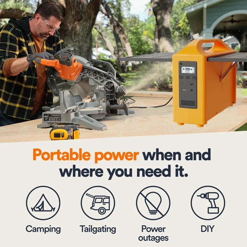 110V 220V Solar Generator Mobile Power Station With Solar Panel Power Bank 24000mAh For Camping 100W Portable Power Station