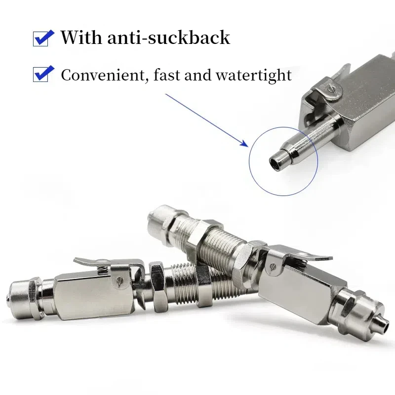 Stainless Steel Dental Air Water Quick Connector for Ultrasonic Scaler with Anti-suck Back Dentistry Chair Parts Supply