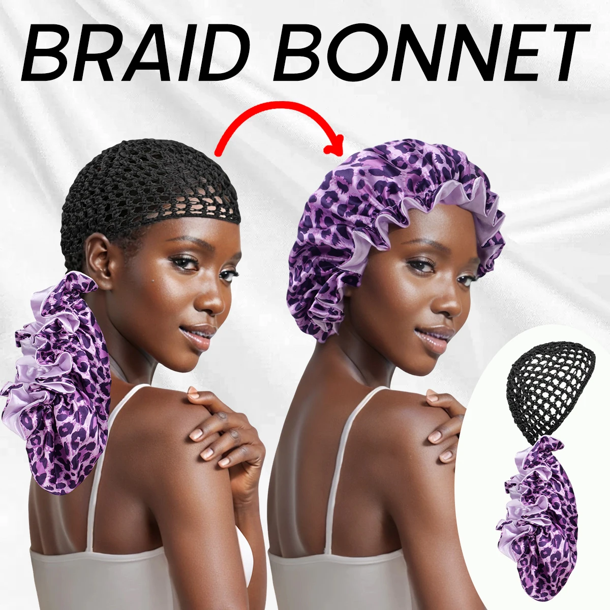 2-In-1 Wraparound Hat With Double-Sided Adjustable Hair Cover, New Style Sleep Bonnet For Curly Natural Waves, Hair Care,