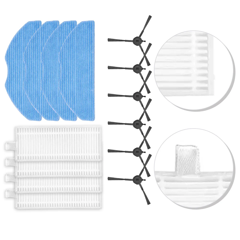 Filters Mop Cloths Side Brushes Kit For EZVIZ RE4/RE4 Plus/RE5/RE5 Plus Vacuum Cleaner Replacement Spare Parts