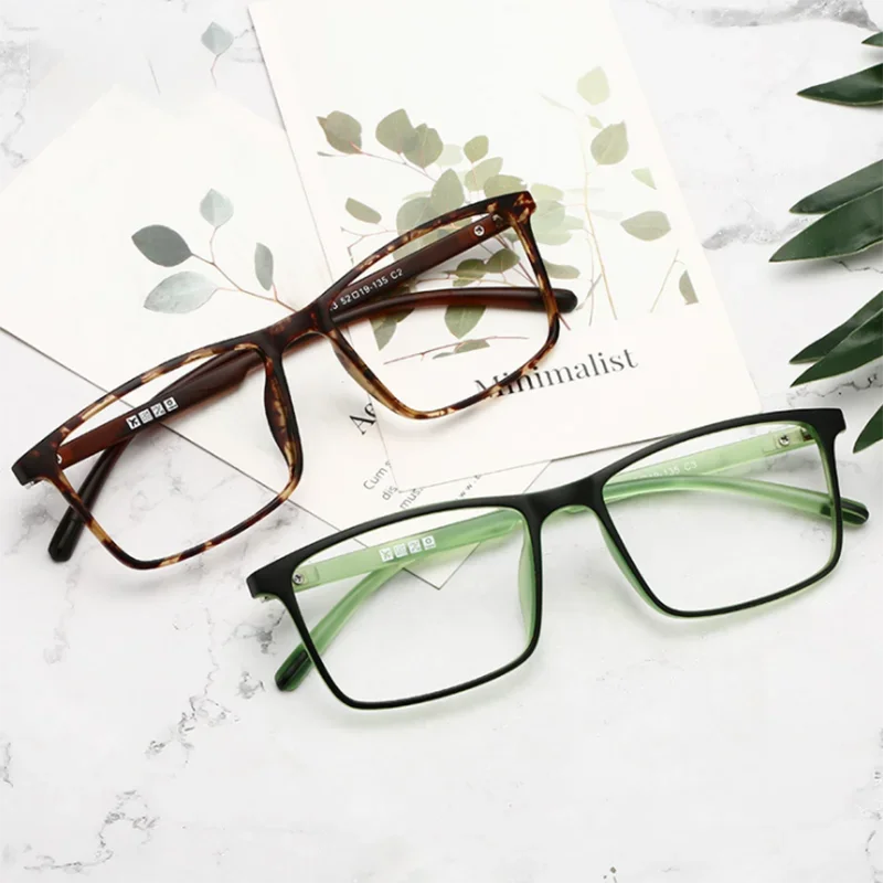 

0 -0.5 -0.75 -1.0 To -6.0 Minus Degree Big Square Prescription Eyeglasses Women Men Ultralight Business Optical Glasse