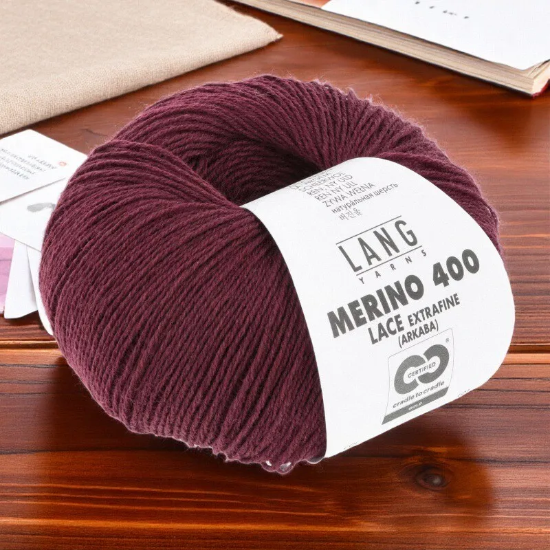 

Pure Wool Lang Merino 400 Lace Yarn 25g 200m Beautiful Lace Knitting Wool Thread for Clothing Accessories Hats Scarves