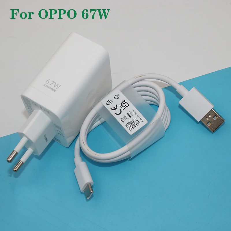 

For OPPO 67W Charger SuperVOOC2.0 Fast Charging Adapter Type C Cable For OPPO Reno 15 14 13 12 11 Find N2 N3 K13 A6s F31 F29 Pro