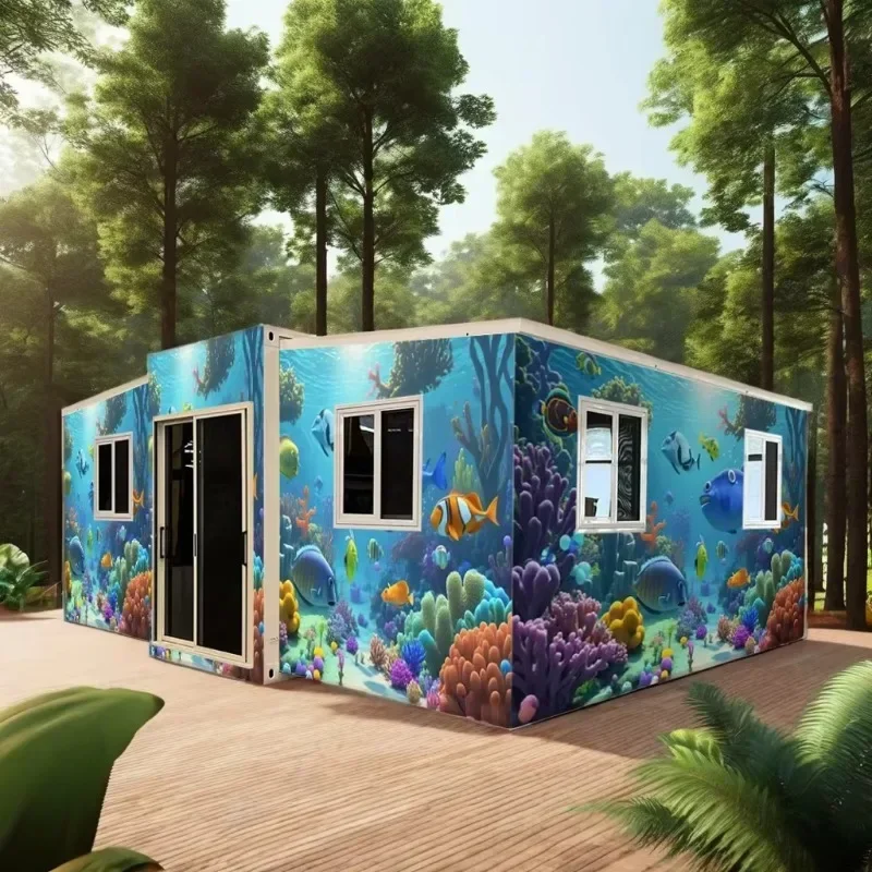 Safe & Strong 40ft Expandable Container Home 3 Bedroom Prefabricated Portable Modular House Steel Material