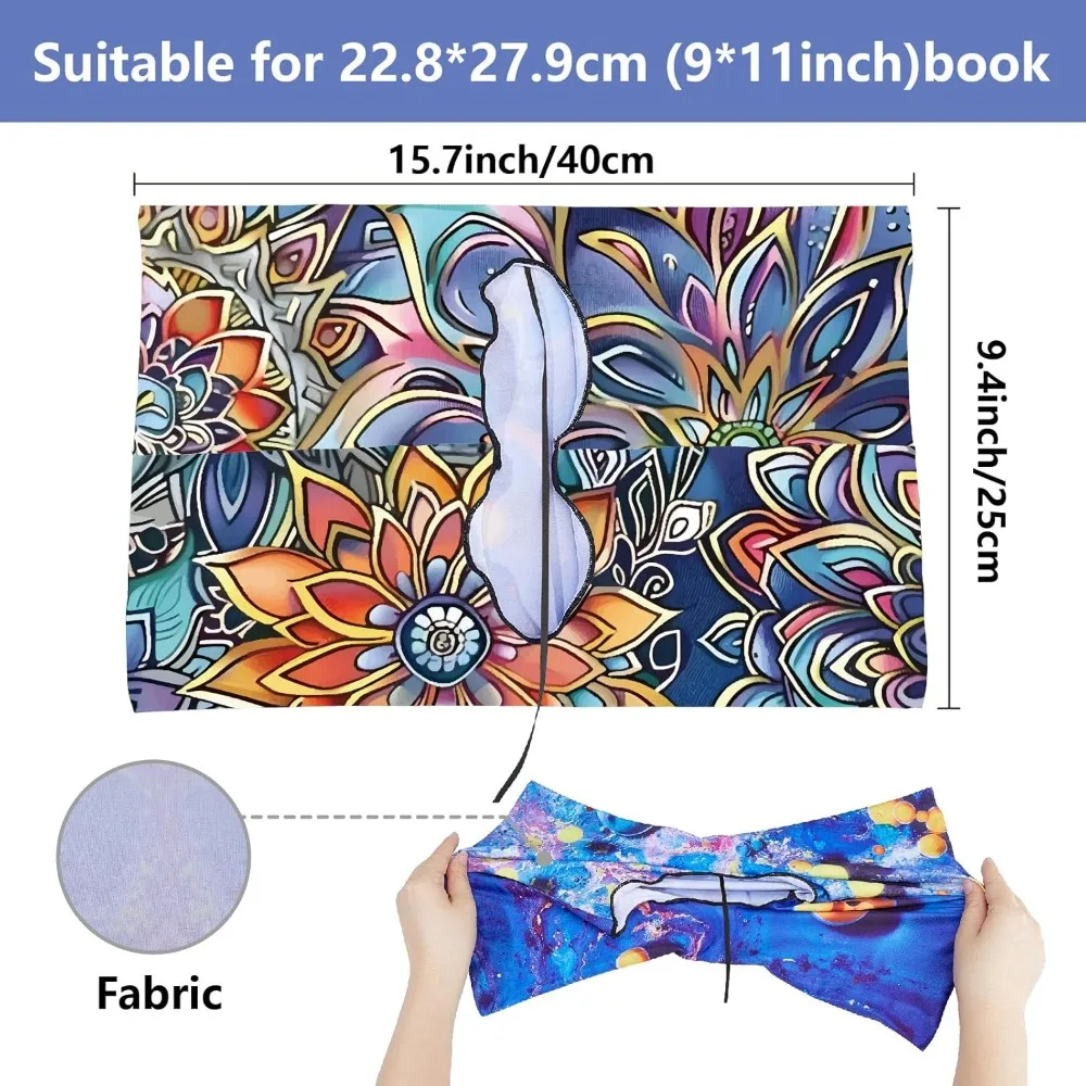 Bohemia Flower Stretchable Book Cover Floral Washable Reusable Large Nylon Book Sleeve Book Protector Elastic making kit