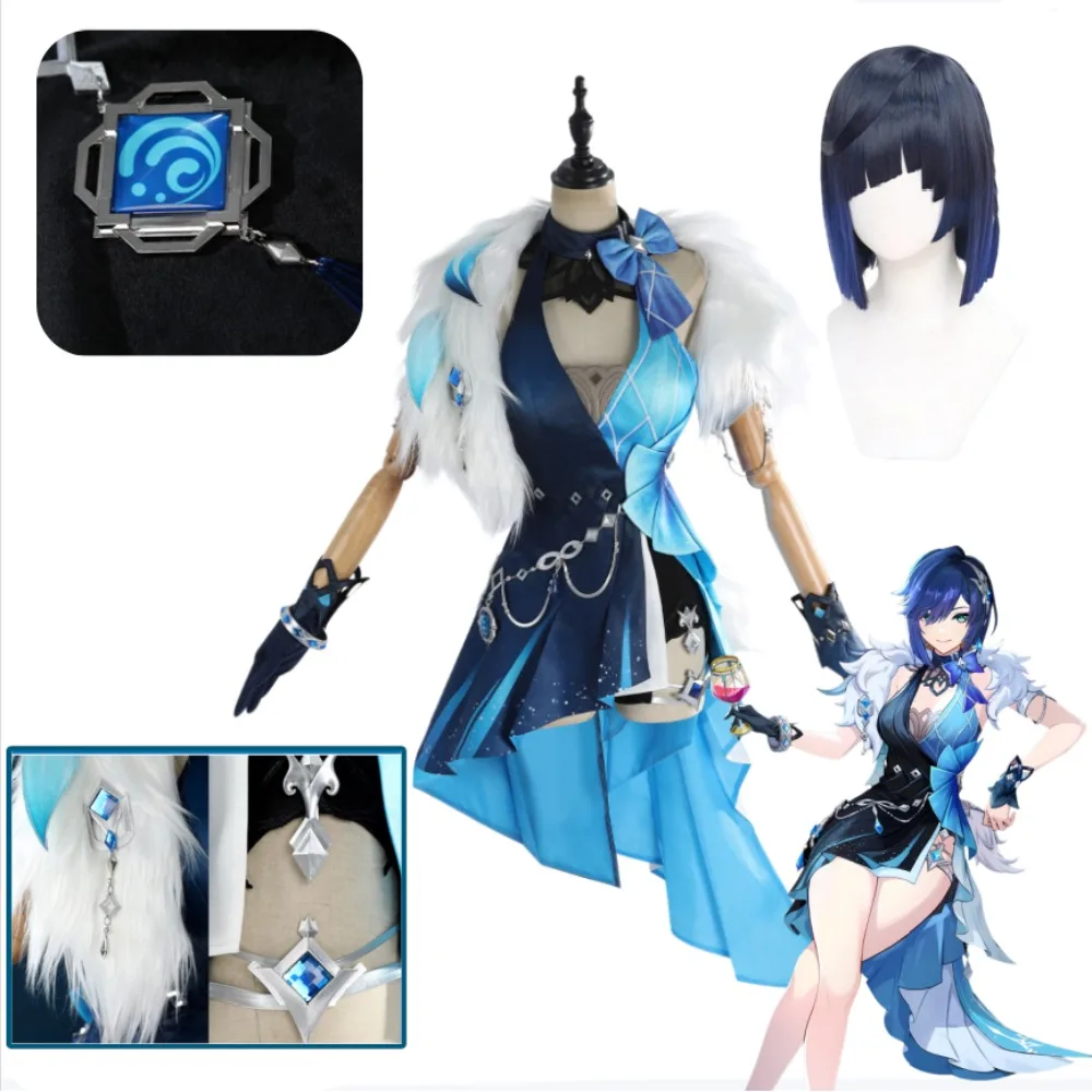 

Genshin Impact Yelan Tranquil Banquet Cosplay Full Set Green Dress with Exquisite Accessories Game Halloween Comic Con Outfit