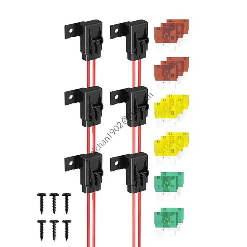 

X7AB Inline Holder Waterproof Vehicle Marine Inline Holder Box 12AWG Gauges Wiring Harness 20 30 40A Car Fuses