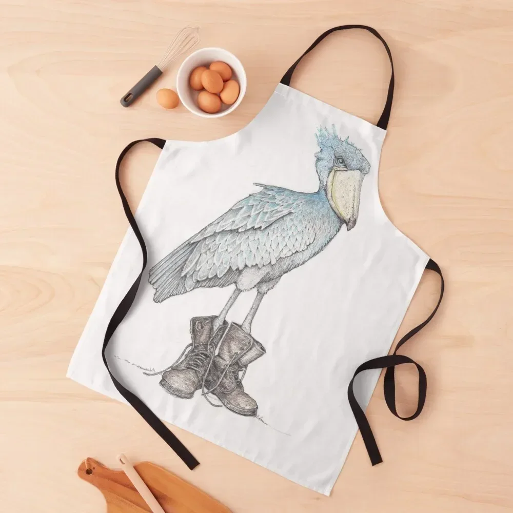 

Shoebill in work boots Apron Kitchen Supplies Cute Kitchen esthetician Kitchen And Household Goods Apron