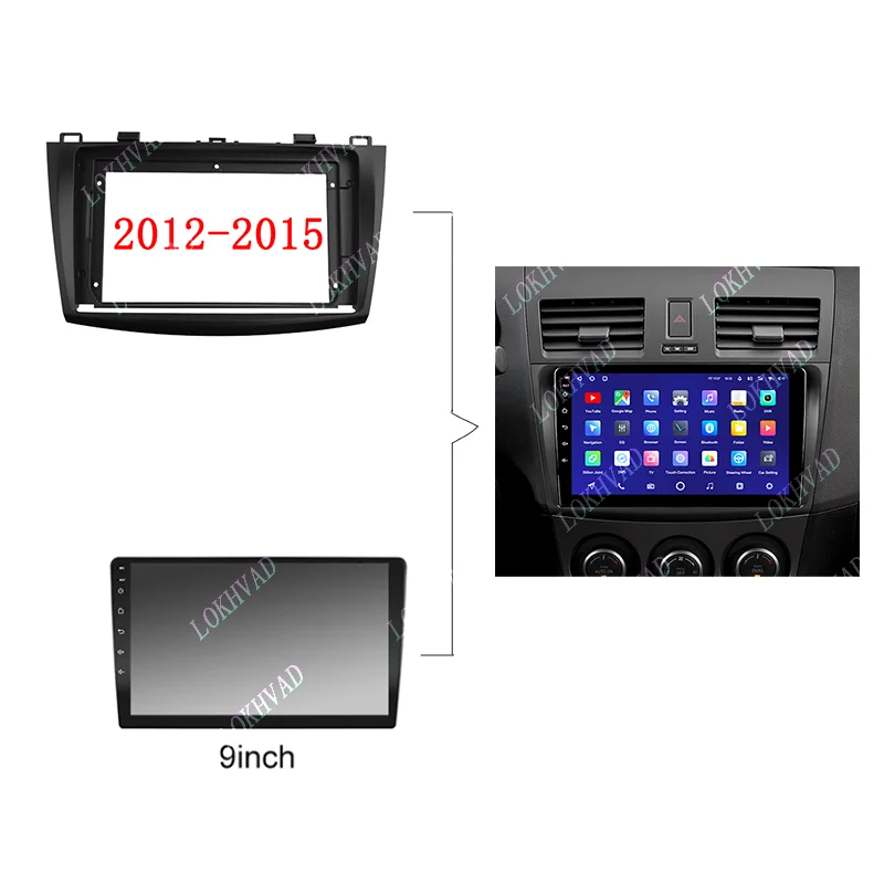 2004-2015 Mazda 3 AXELA 9 인치 자동차 라디오 안드로이드 스테레오 오디오 스크린 멀티미디어 비디오 플레이어 네비게이션 케이블 하네스 프레임