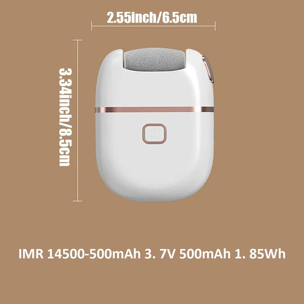 【Electric Pedicure Tool】8 Replaceable Electric Pedicure Files for Removing and Polishing, USB Powered, Gold Two-Tone Design, Comfortable to Use, Foot Exfoliator, Foot Remover, Foot Care Product