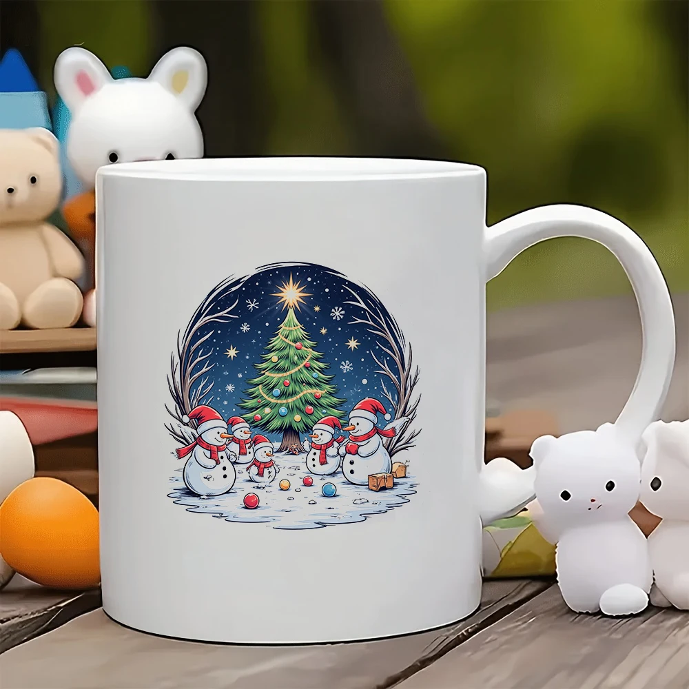 

11oz Cup + Custom Christmas Snowscape Illustration Christmas Gift Kids Water Cup Family Office Coffee Cup