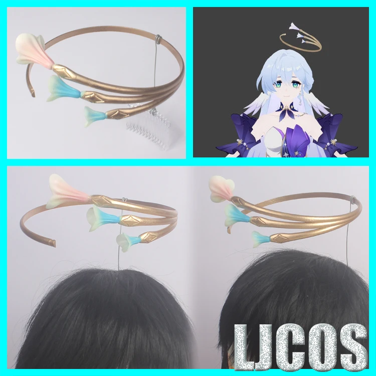 

Anime Honkai: Star Rail Robin Halo Hair Crown Student Hairpin Cosplay Costume Handmade Hair Accessories Gifts