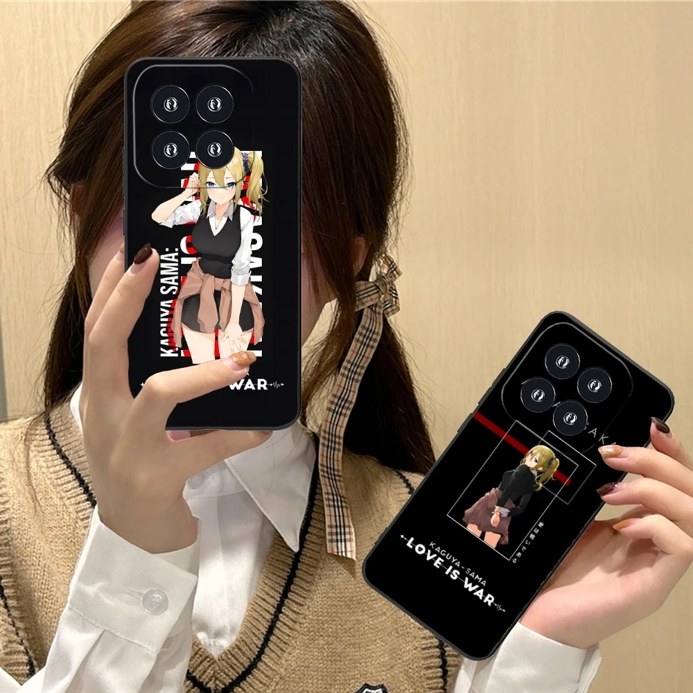 Kaguya Sama Hayasaka Mobile Phone Case for Xiaomi 14 13 12 11 10 9 T Ultra Lite Pro S SE X 5G Black Soft Phone Cover Shell