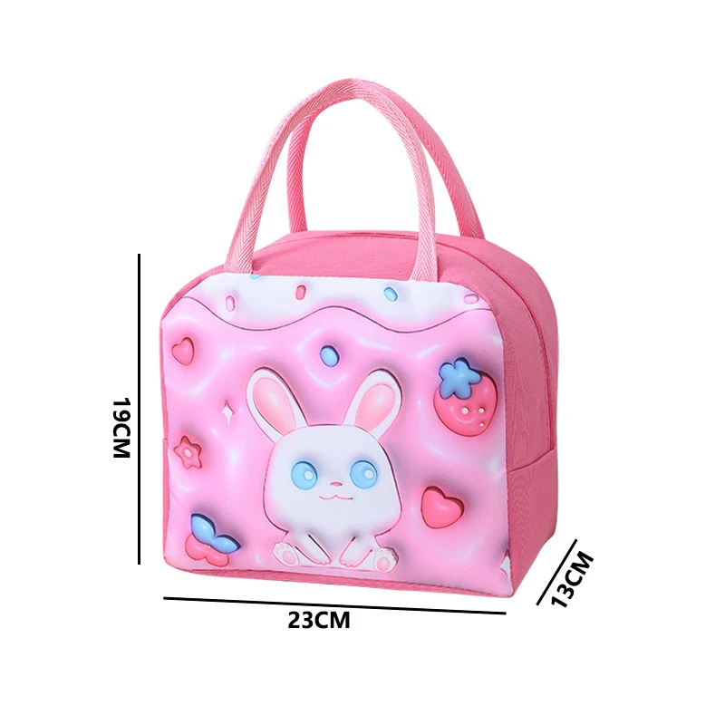 Cartoon Children Kids Bento Bag Oxford Aluminum Foil Thermal Bags For Girls Insulation Waterproof Lunch Box School Office Picnic