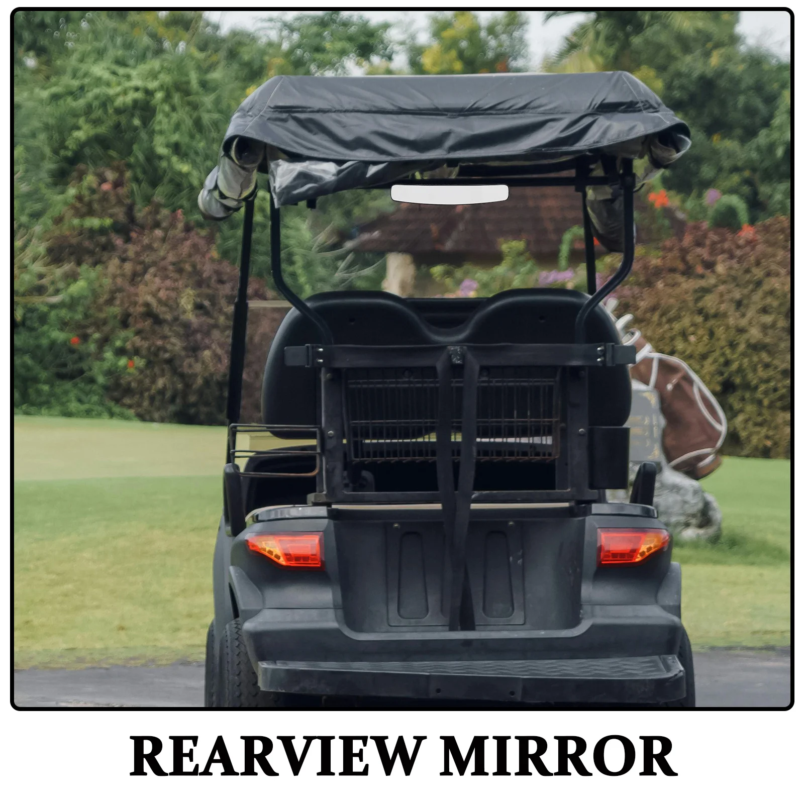 مرآة عربة الجولف الفاخرة بزاوية واسعة للرؤية الخلفية، بناء قوي، سهل التركيب، متوافق مع معظم موديلات عربات الجولف