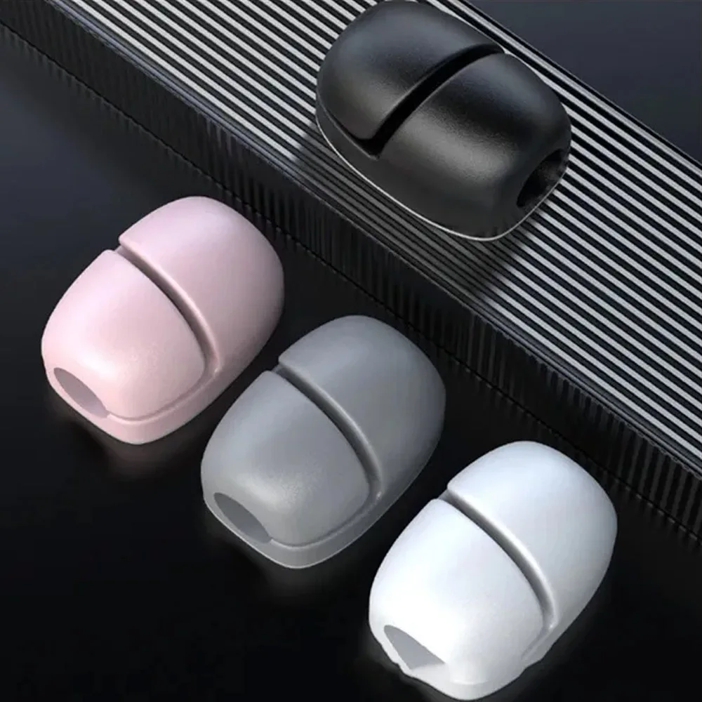 Cable Organizer Silicone USB Cable Winder Cable Clip Desktop Tidy Management Clip Mouse Headphone Cable Organizer (1/2 Pack)