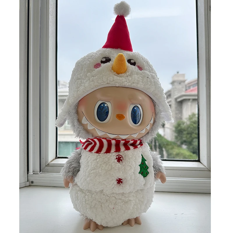 38cm Labubu Baby Clothes Spring Wild Doll Milan Doll Summer Wild Cute Snowman Set Indoor Decoration Christmas Eve Clothing Gift