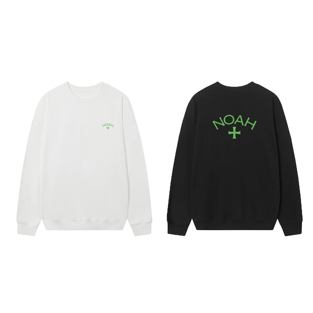 

Классический свободный свитшот Noah Green Cross с круглым вырезом, мужской, с небольшим принтом логотипа, повседневный, модный, брендовый, осенне-зимний, с капюшоном