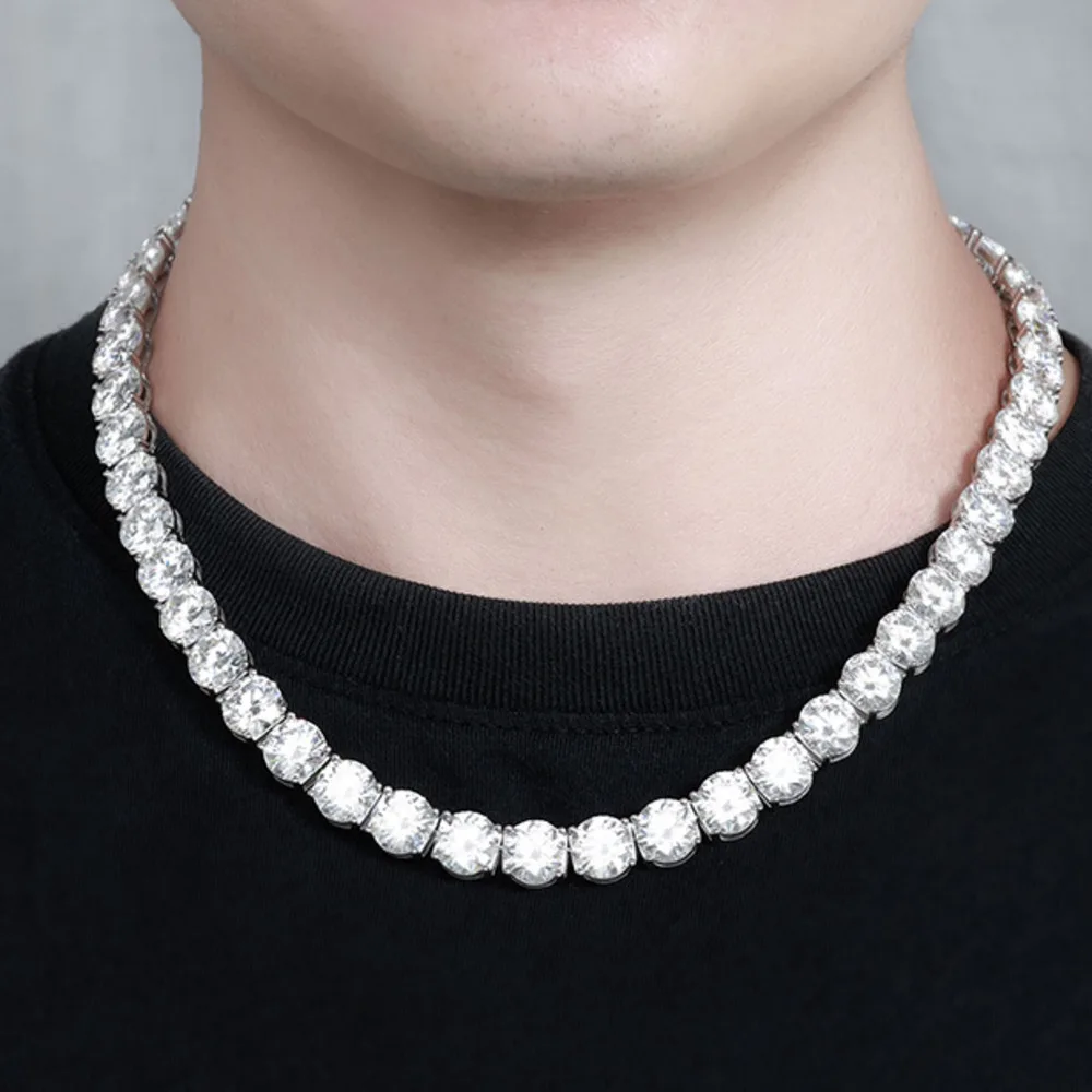 

Butterflykiss Роскошное унисекс 10 мм Total156/236CT Теннисное ожерелье с муассанитом Полная цепочка из муассанита S925 Серебро для мужчин и женщин Подарок