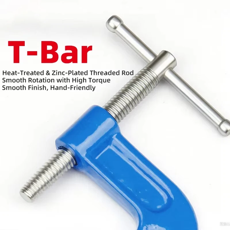 G Clamps C Clamps 2 3 4 5 6 Inch Heat Treated Threaded Rod Zinc Plated Woodworking Welding Metalworking Metal Holding Fixture