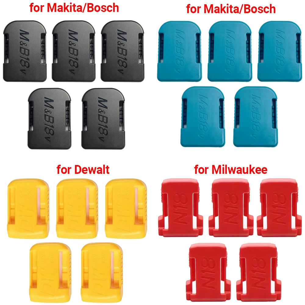 5 Pcs Battery Storage Battery Case Battery Holder Rack Holder Case for Makita For Bosch For Dewalt For Milwaukee 18V Devices
