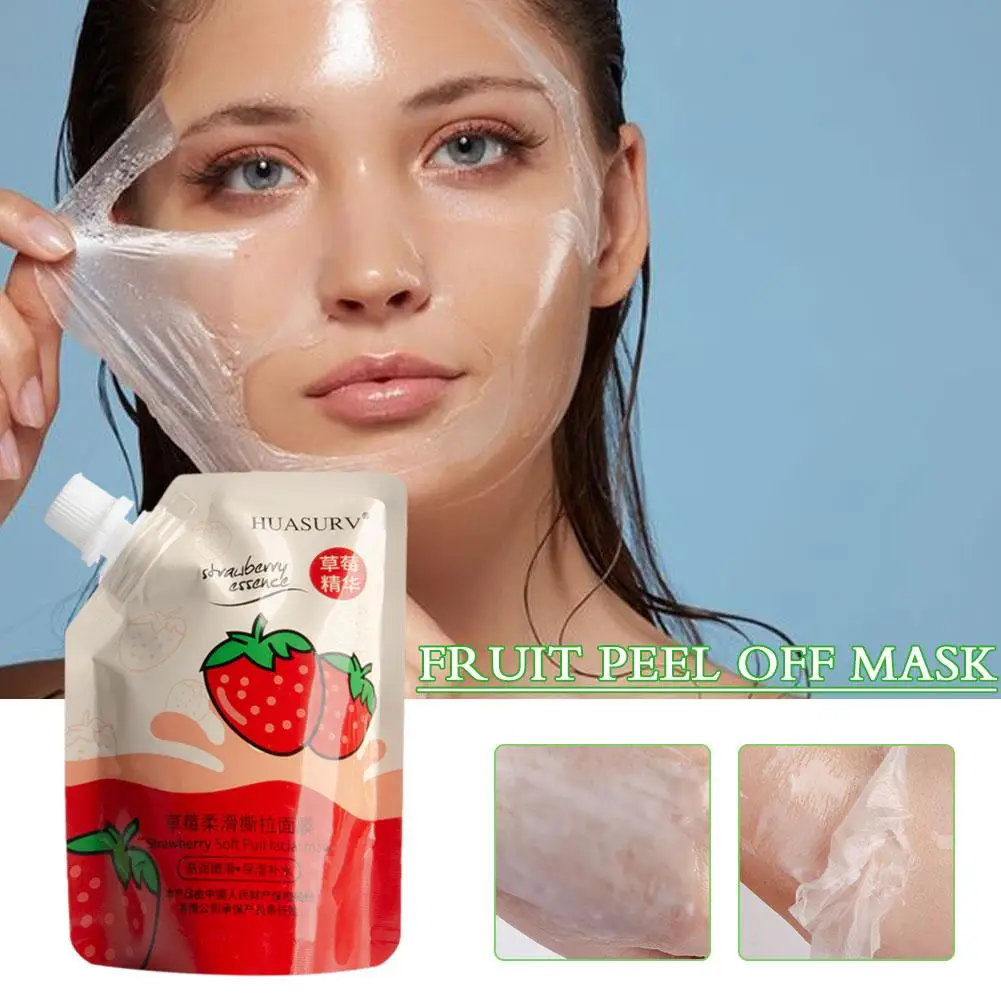 Maschera peel off alla frutta da 100ML sbiancante idratante e nutriente per la pelle cura della protezione esfoliante idratante delicato Q7L3