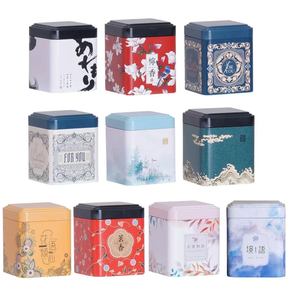 Tea Can Moisture-proof Portable Metal Wide Application Tea Storage Box for Home Multi-function Tea Containers for Living Room