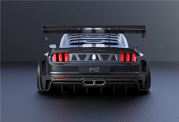 for Ford Yuma resin fiber body kit Ford Mustang upgrades bot front bumper hood rear spoiler wide body