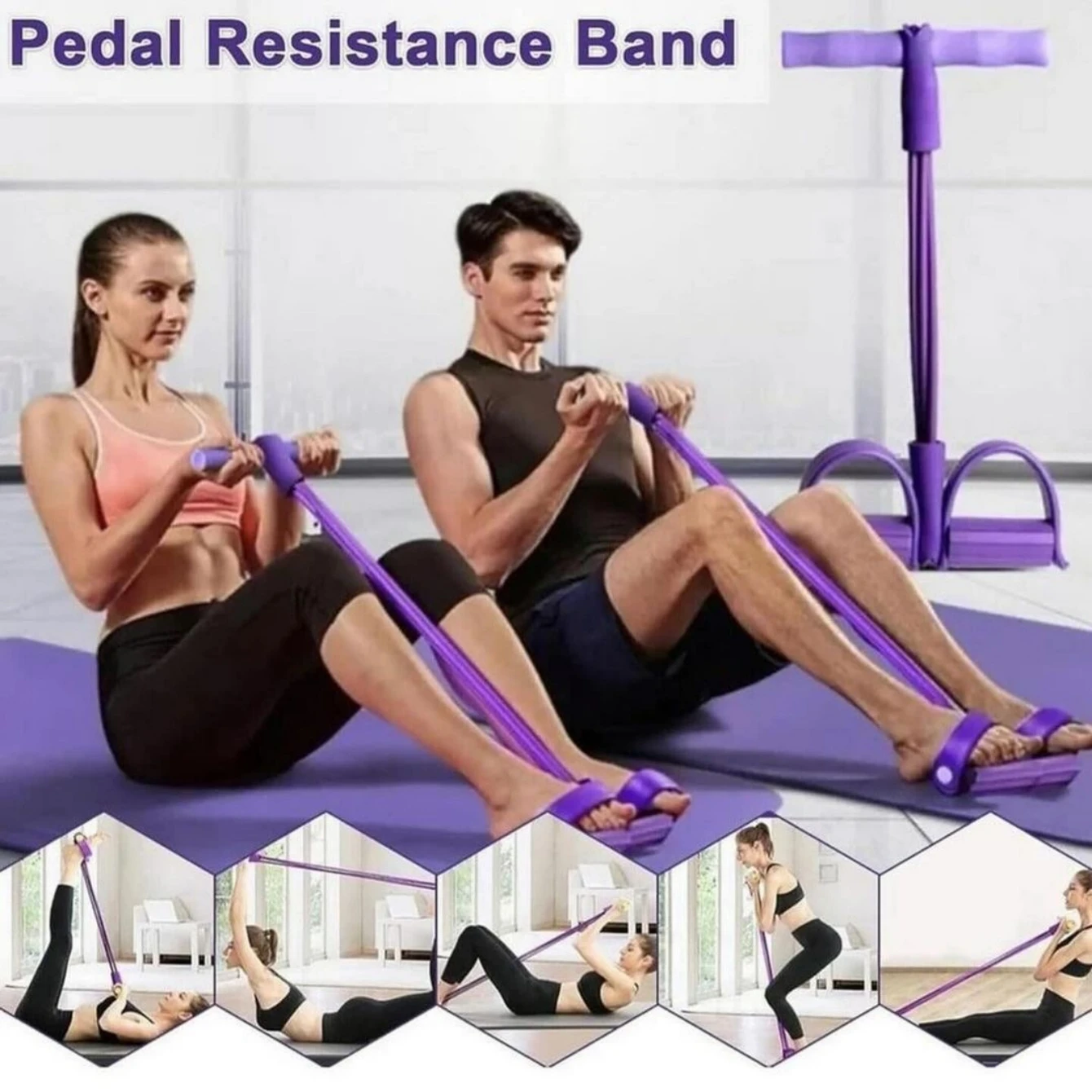 A quattro pedali a sei pedali pull-on sit-up aid Skinny Belly Fitness yogi utilizza una corda di tensione pull-on pull-on