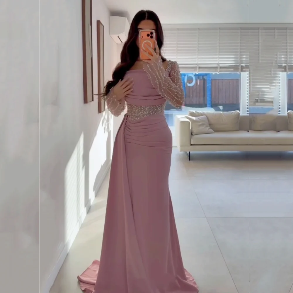 

Customized Grace Glitter Evening Dress With Beading Trumpet Long Dresses Bespoke Occasion Elegant Party Wedding Guest