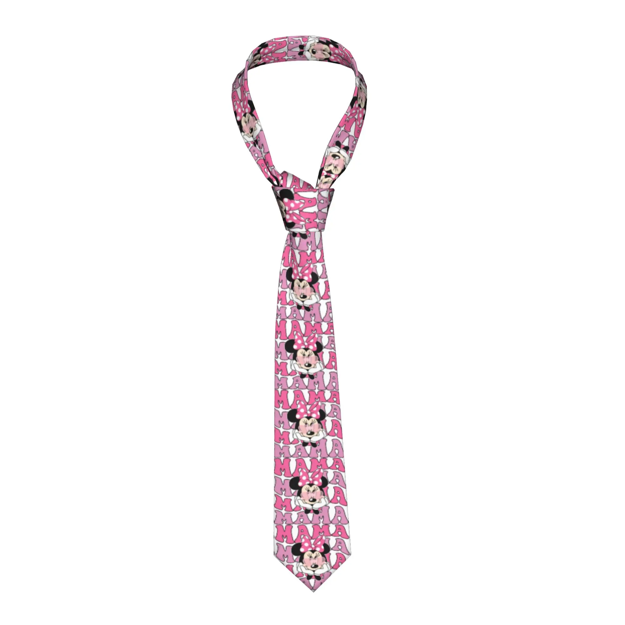 

Модный мужской галстук с Минни Маус в стиле аниме, шелковый галстук с мультяшным рисунком на заказ для вечеринок, Gravatas