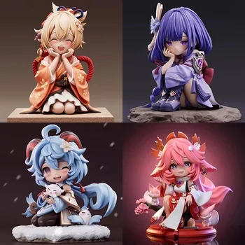 Anime śliczne Genshin Impact figurki Yoimiya Raiden Shogun Naganohara Yoimiya Yae Miko figurki Q wersja zabawki modele z pcv