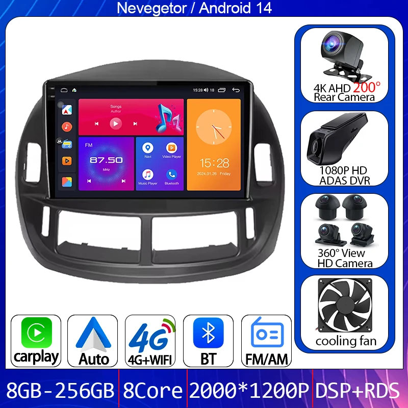 For Toyota Previa ESTIMAACR30 Tarago 2002-2006 Android Auto Car Radio Multimedia Player GPS Navigation 4G WIFI DSP No 2din DVD