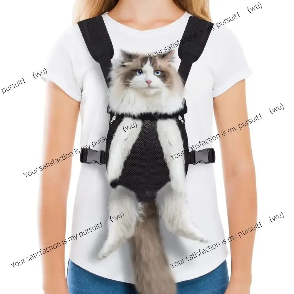 Pet backpack with adjustable front back for hiking and camping for small dogs, cats and puppies