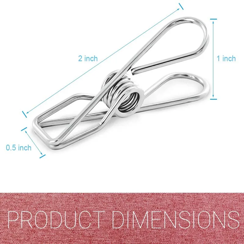 Stainless Steel Clips Clothes Pins Pegs Holders Clothing Clamps Sealing Clip Household Clothespin Clips for Hangers