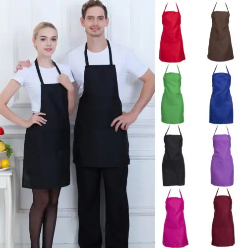 8 Colors Adjustable Apron Dress Men Women Kitchen Restaurant Cooking Craft Baking Chef Classic Cooking Apron