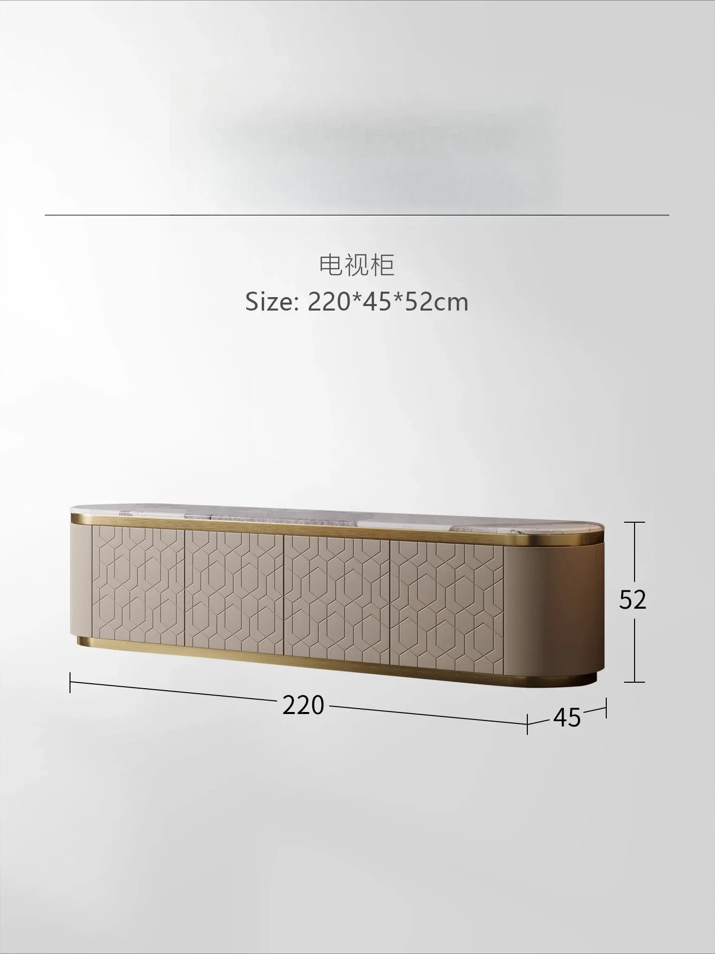 Italian light luxury TV cabinet large flat-floor luxury mansion living room fashionable post-modern high-end marble coffee table