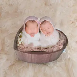 Newborn Baby Photo Studio Props Wooden Bathtub Heart Shape Home Decoration Baby