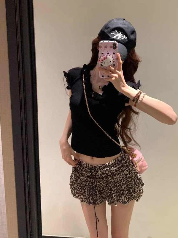 

Sexy American Sle ort Skirt with Belt Design A-Line for Women Low Waist Cake Skirt Nylon Fabric Retro Sle Summer