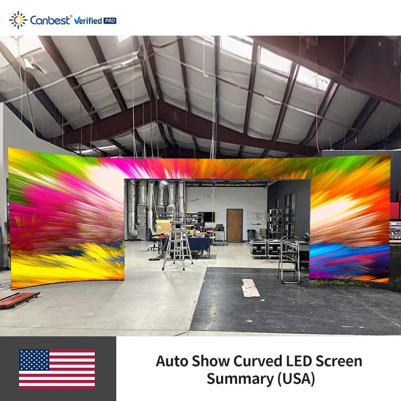 P2.6 5000X3000mm 16.4X9.84ft Curved Indoor Rental LED Video Wall Display Screen for USA Auto Show Exhibition Booth view 4
