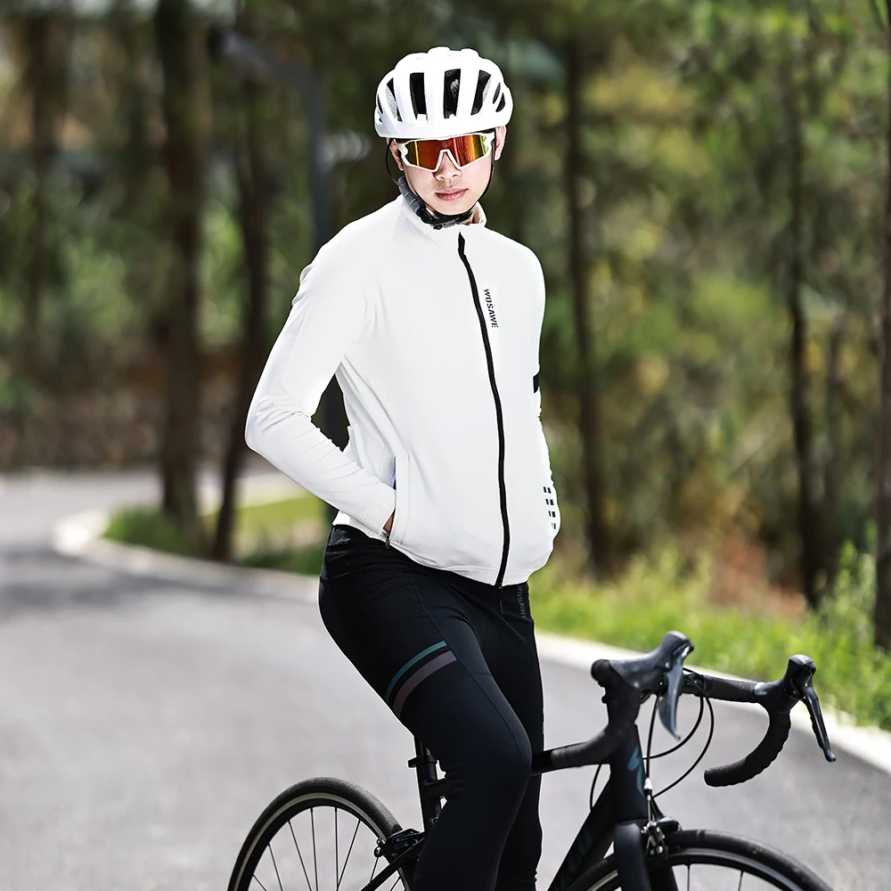 WOSAWE Winter Jackets Men Warm Up Thermal Fleece Cycling Jacket Windproof Water Resistant Bike Outerwear with YKK Two Way Zipper