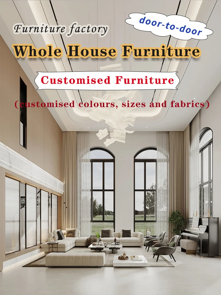 Villa Furniture Customisation  Custom Size Fabric Colours  Whole house furniture matching scheme design Apartment Furniture