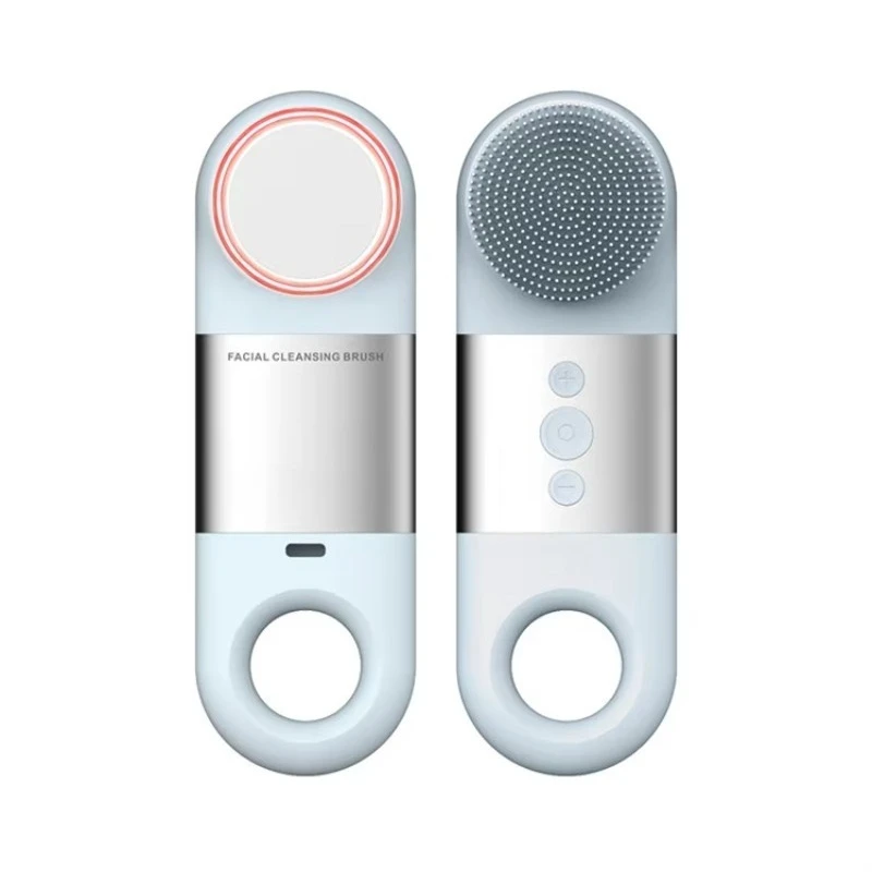 Silicone Electric Facial Cleansing Device Hot Cold Compress Massage Tool Face Washing Makeup Remover For Home Skin Care