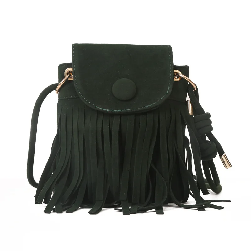 With Tassel Handbag Suede Adjustable Strap Crossbody Bag For Women Hobo Bag Satchel Purse