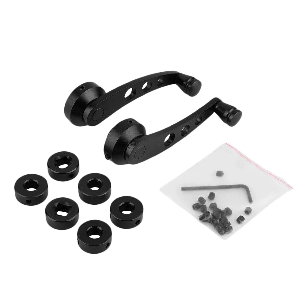 

1Pair Universal Aluminum Alloy Car Window Winder Cranks Black Screw Color Random Car Door Glass Handles Upgrade Replacement